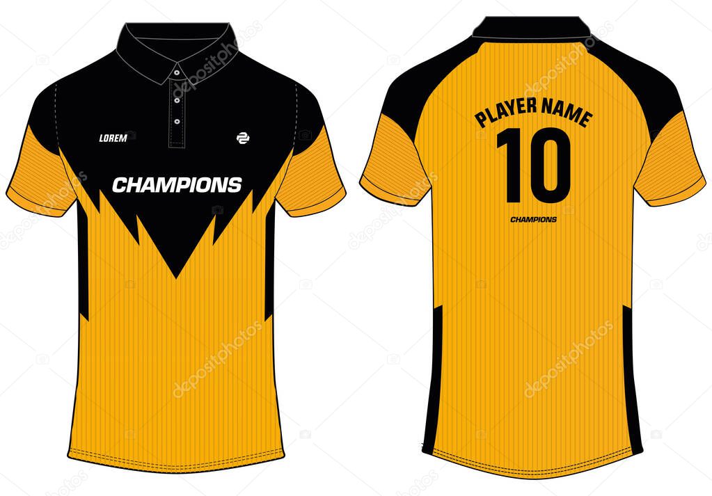 Download Sports Polo Collar T Shirt Jersey Design Vector Template Football Sports Jersey Concept With Front And Back View For Soccer Cricket Football Tennis And Badminton Uniform Premium Vector In Adobe Illustrator Ai