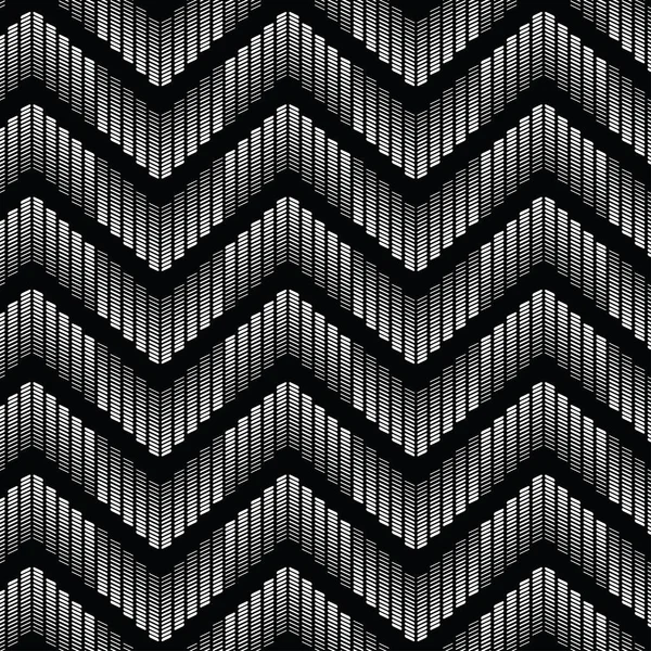 Seamless Medio Tono Zigzag Patrón Geométrico Vector Fondo Negro Para — Archivo Imágenes Vectoriales