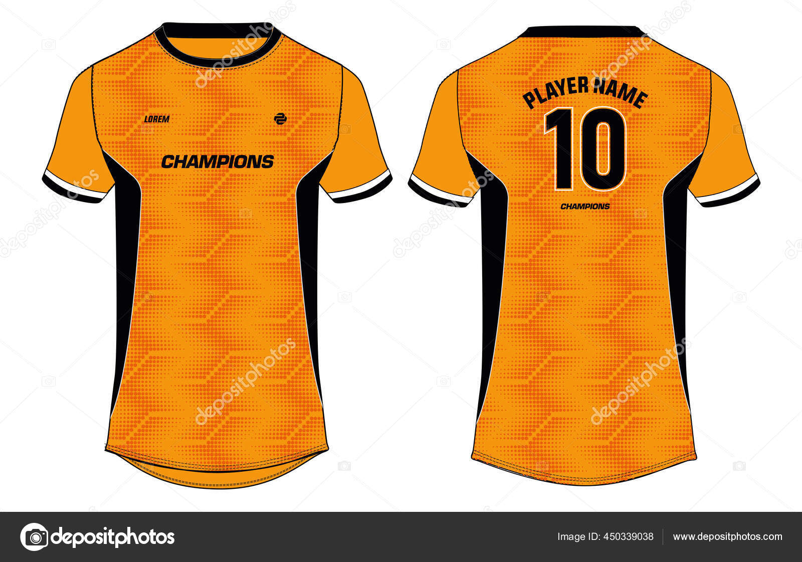 black and yellow shirt sport jersey design Stock Vector