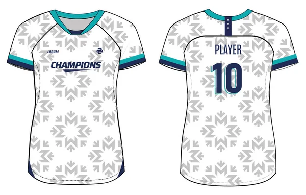 Dámské Sportovní Jersey Shirt Design Koncept Ilustrace Vhodná Pro Dívky — Stockový vektor