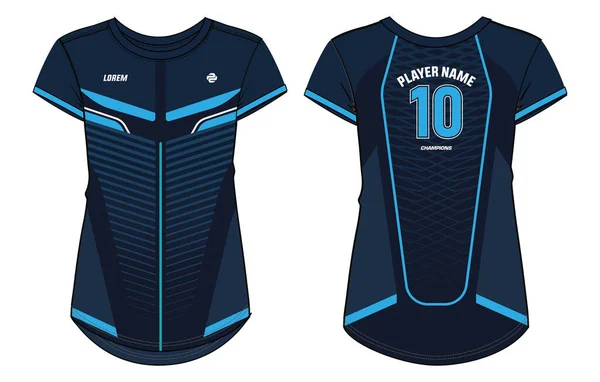 Dames Sport Jersey Shirt Ontwerp Concept Illustratie Geschikt Voor Meisjes — Stockvector
