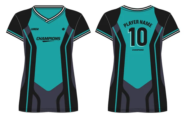 Dames Sport Jersey Shirt Ontwerp Concept Illustratie Geschikt Voor Meisjes — Stockvector