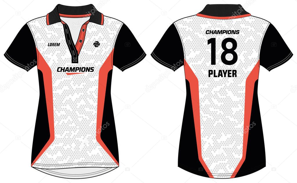 Download Women Sports Polo Collar T Shirt Jersey Design Concept Illustration Vector Template Suitable For Girls And Ladies For Soccer Cricket Football Volleyball Netball And Beach Ball Jersey Kit Concept 463170546 Larastock