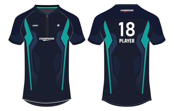 Sport Polo Kraag Shirt Jersey Ontwerp Vector Template Cricket Jersey — Stockvector