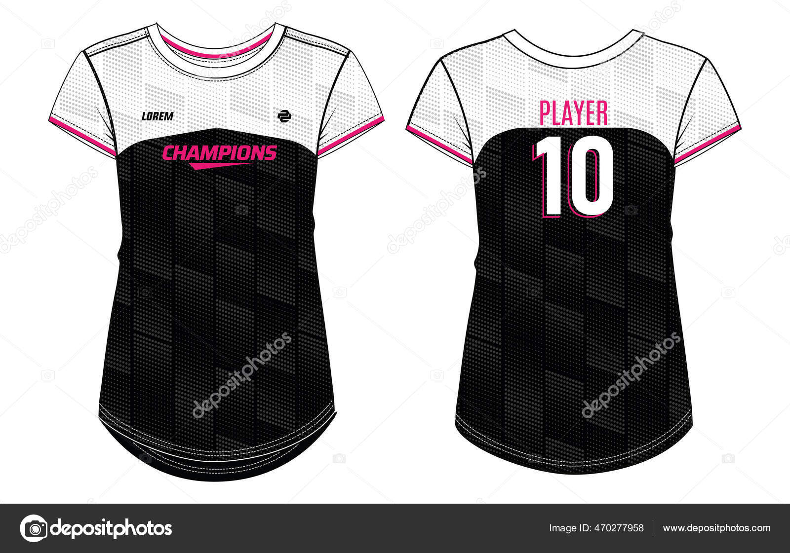 Women Sports Jersey Neck Shirt Design Concept Illustration Suitable Girls  Stock Vector by ©faalil 470277958