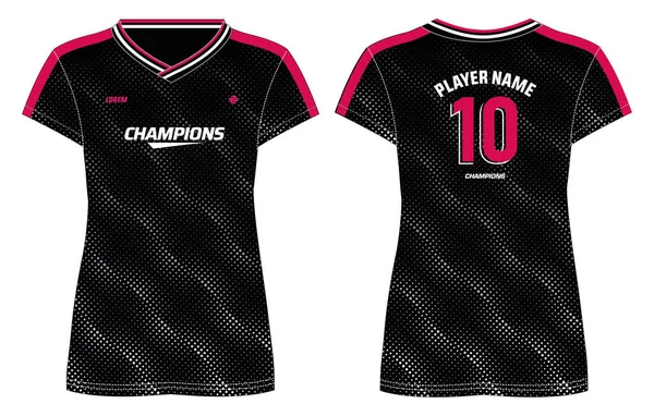 Dames Sport Jersey Shirt Ontwerp Concept Illustratie Geschikt Voor Meisjes — Stockvector