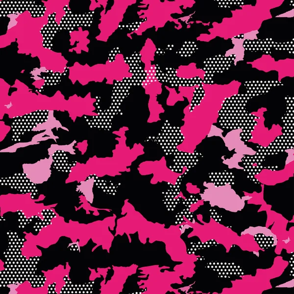 Camuflagem Rosa Sem Costura Padrão Abstrato Camuflagem Militar Repetir Design — Vetor de Stock