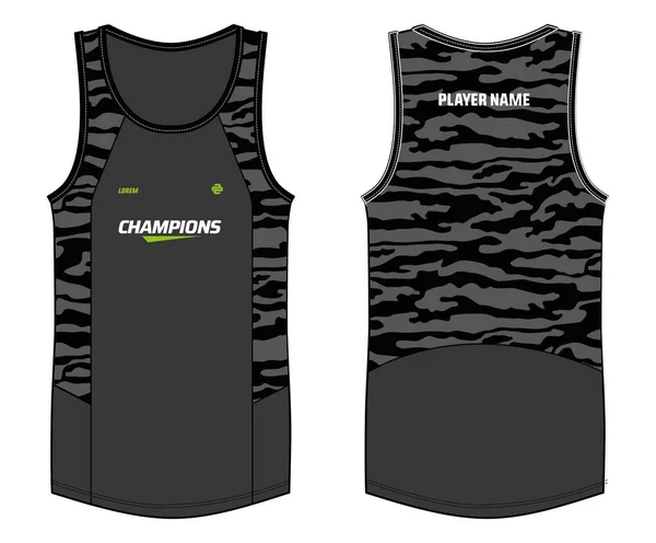 Camiseta Sin Mangas Tank Top Diseño Chaleco Jersey Baloncesto Plantilla — Archivo Imágenes Vectoriales