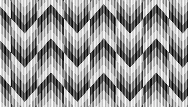 Seamless Halftone Geometric Stripe Line Pattern Vector Black Background Fabric — Stock Vector