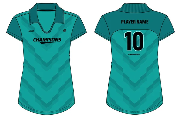Dames Sport Polo Kraag Shirt Jersey Ontwerp Concept Illustratie Vector — Stockvector