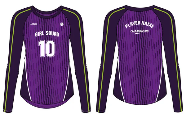 泽西女子长眠运动T恤衫设计概念图解适用于女子排球 网球和网球 几何图形印刷运动服包 — 图库矢量图片
