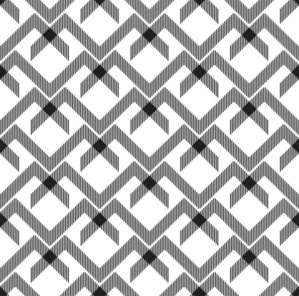 Seamless Zigzag Chevron Line Pattern Vector Black Background Fabric Textile — Wektor stockowy
