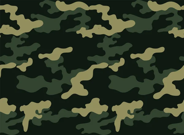 Naadloze Classic Camouflage Abstract Patroon Militaire Camouflage Herhaal Patroon Ontwerp — Stockvector