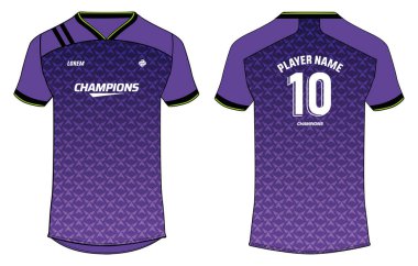 Spor tişörtü forması konsept vektör şablonu, geometrik desenli v boyun futbol forması konsepti Soccer, Cricket, Voleyball, Rugby, tenis, badminton forma takımı