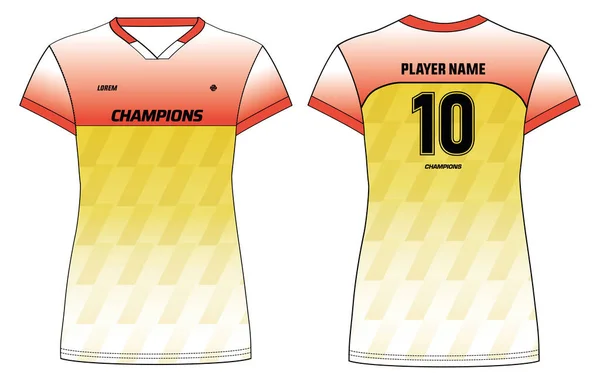 Dames Sport Jersey Shirt Ontwerp Met Rhombus Gradiënt Patroon Concept — Stockvector