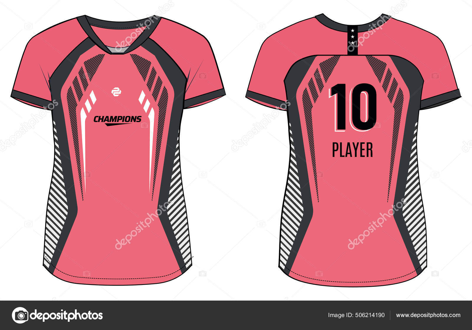 Mujer Deportes Jersey Concepto Diseño Camiseta Ilustración Abstracto  Semitono Impreso Vector de stock por ©faalil 506214190