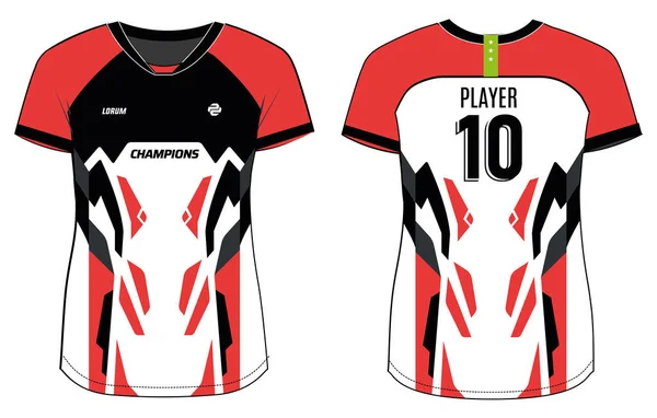 Dames Sport Jersey Shirt Ontwerp Concept Illustratie Abstracte Halftone Gedrukt — Stockvector