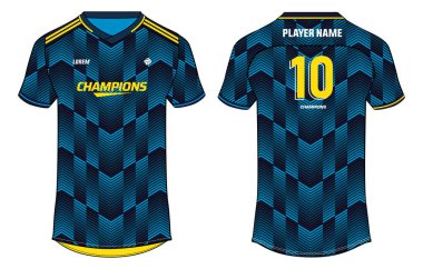 Spor tişörtü forması konsept vektör şablonu, soyut desenli v boyun futbol forması konsepti Soccer, Cricket, Voleyball, Rugby, tenis, badminton forma takımı