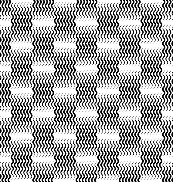 Seamless Halftone Zigzag Κύμα Γραμμή Διάνυσμα Μοτίβο Μαύρο Φόντο Για — Διανυσματικό Αρχείο