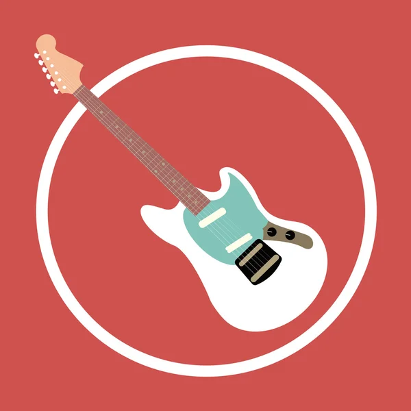 Icône plate guitare électro — Image vectorielle