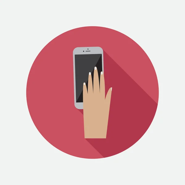 Toucher la main téléphone mobile — Image vectorielle