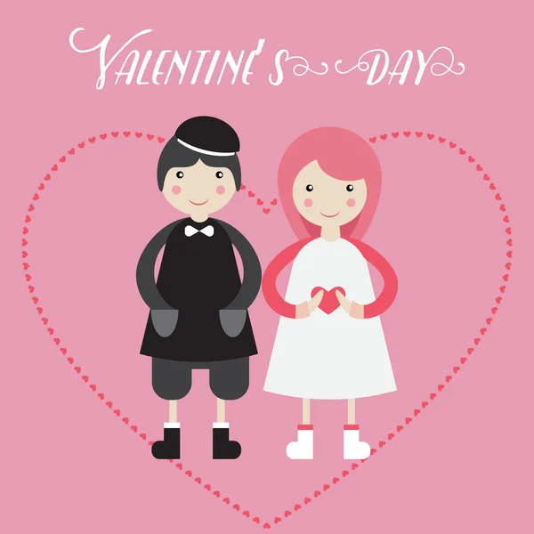 Valentine jour couple — Image vectorielle