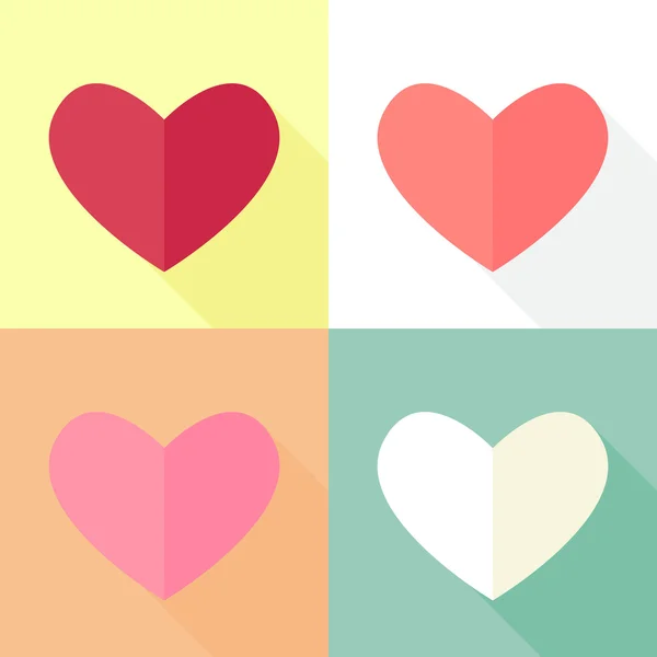 Seamless vector patterns with hearts. — Stock Vector