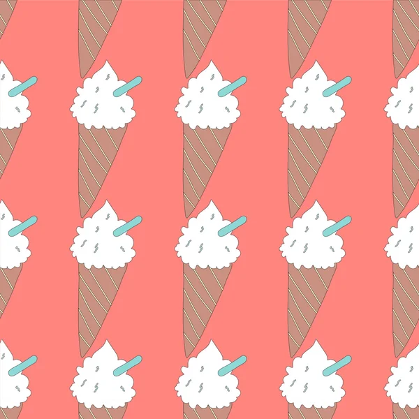 Tasty Ice Cream seamless pattern — Stock vektor