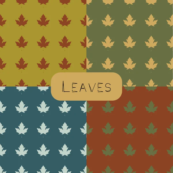 Seamless Maple Leaves Patterns — Stock Vector