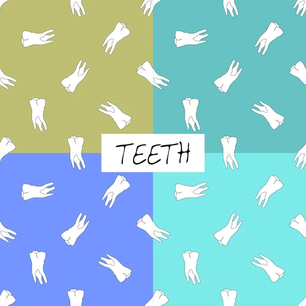 Teeth  seamless patterns — Stock Vector