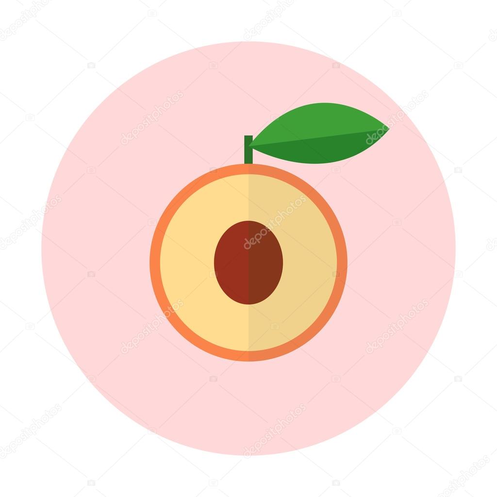Fresh peach icon — Stock Vector © annatroian #84228430