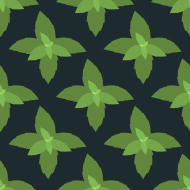 Taze nane yapraklı pürüzsüz desen