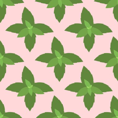 Taze nane yapraklı pürüzsüz desen