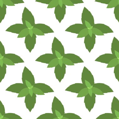 Taze nane yapraklı pürüzsüz desen