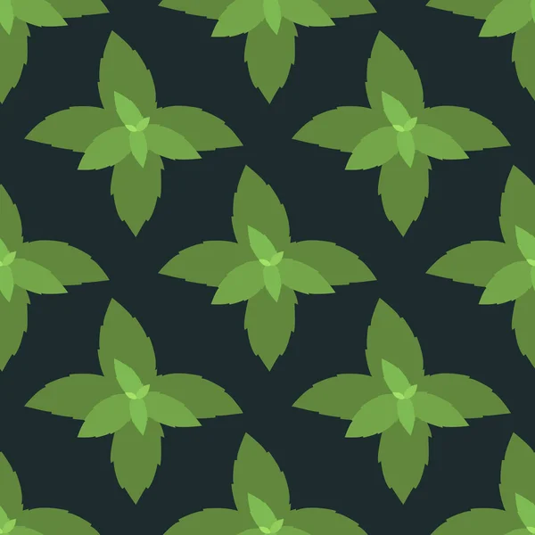 Seamless pattern with Fresh mint leaves — Stock Vector