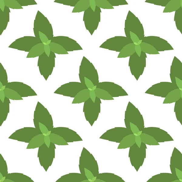 Seamless pattern with Fresh mint leaves — Stock Vector