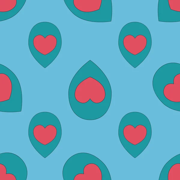 Seamless  pattern with hearts — Stock Vector