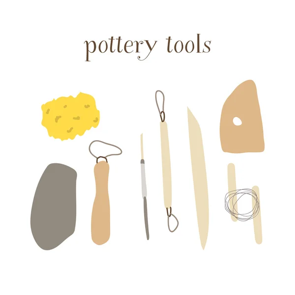 Outils de poterie Collection — Image vectorielle