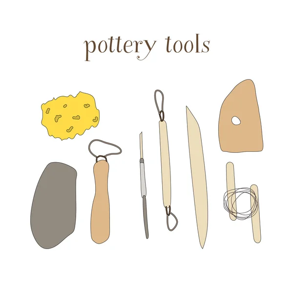 Outils de poterie Collection — Image vectorielle