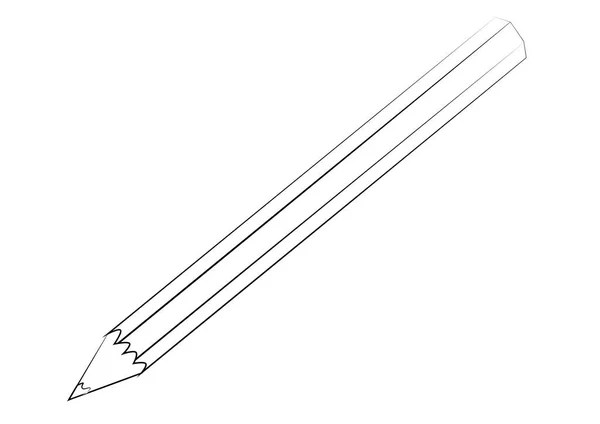 Schwarz Weißer Buntstift Skizze Einer Kreide Schwarz Weiße Vektorillustration — Stockvektor