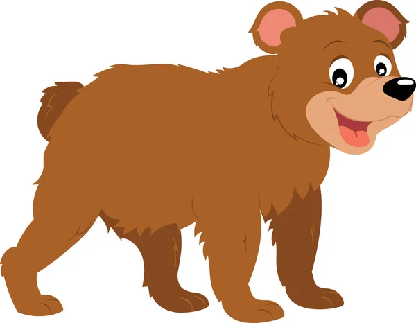 Vector Illustration Brown Grizzly Bear — Stock Vector