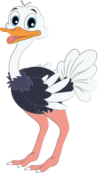 Vektorillustration Von Cartoon Ostrich — Stockvektor