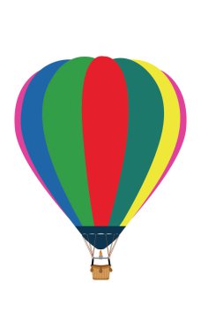 Sıcak hava balonuna tırman. Renkli sıcak hava balonları uçuşuyor. Sıcak hava balonu gökyüzünde