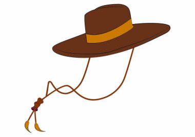 Kovboy Şapkalı Clipart. Kahverengi Şapka Çizimi
