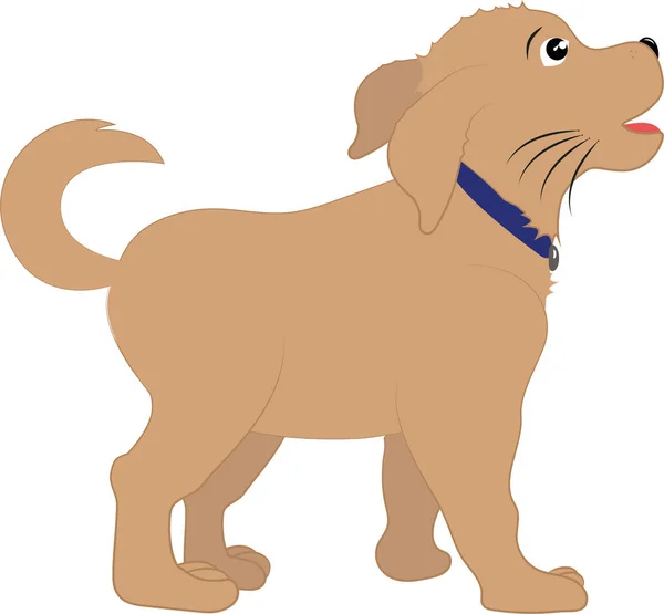 Vector Illustration Cartoon Puppy — Stock Vector