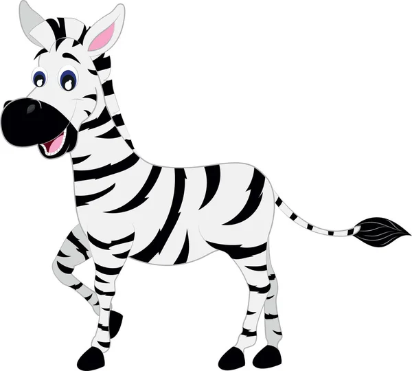 Vektor Illusztrációja Rajzfilm Zebra — Stock Vector