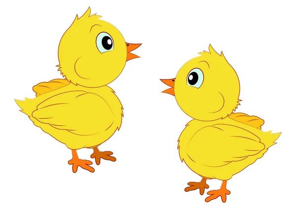 かわいい漫画の赤ちゃん鶏 — ストックベクタ