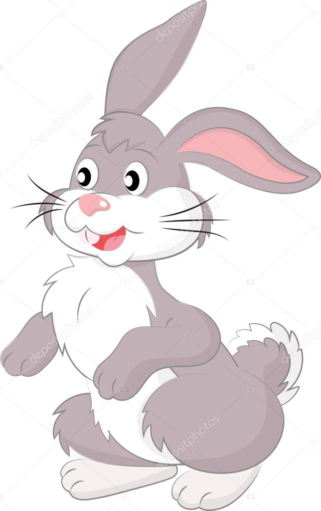 Vector Illustration of Cartoon Rabbit