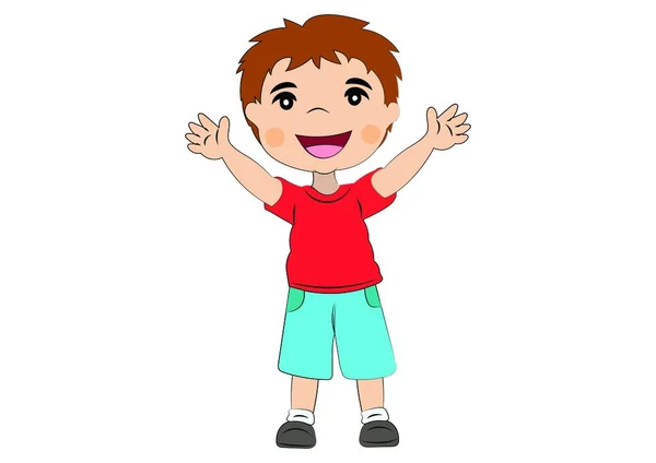 Nettes Kind Happy Kid Vektorillustration Des Glücklichen Kindes Isoliert Auf — Stockvektor