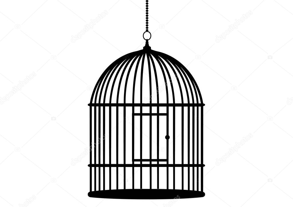 Empty birdcage. Cartoon Cage. Cage for Birds. Icon